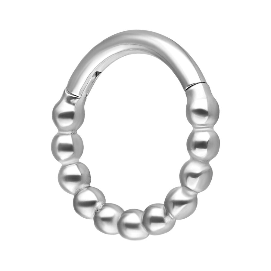 Hopeinen Ball Chain Clicker, jonka sisähalkaisija on 6,0 mm, valkoisella taustalla