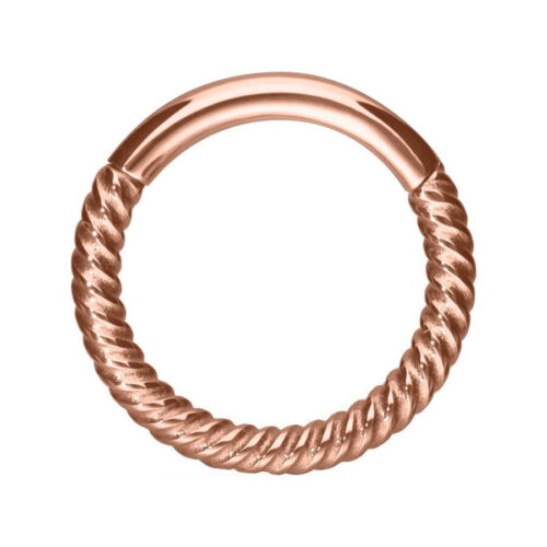 Twisted Chain Clicker ruusukultaa, 10,0 mm halkaisijalla valkoisella taustalla