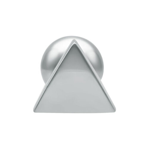 Hopeinen Triangle Barbell ulkokierteellä valkoisella taustalla