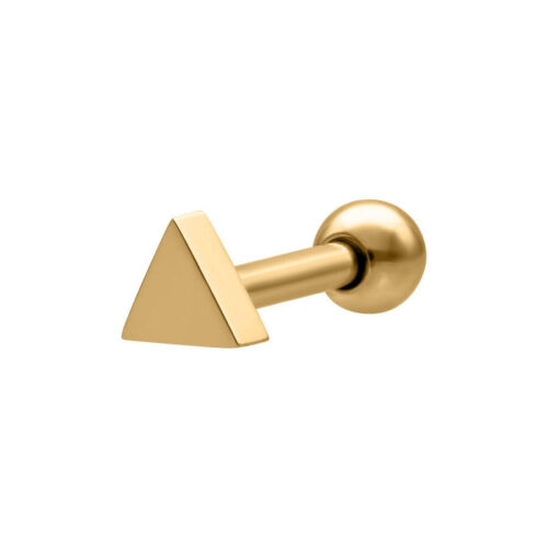 Kultainen Triangle Barbell kolmionmuotoisella päällä valkoisella taustalla