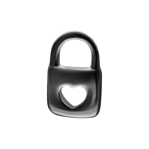 Musta Push Fit Lock -lisäosa sydämen muodossa valkoisella taustalla
