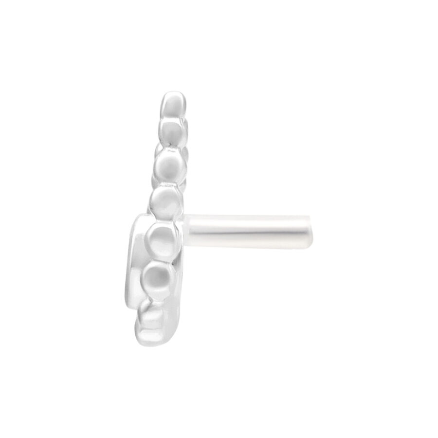Hopeinen Push Fit Bead Drop -lisäosa valkoisella taustalla