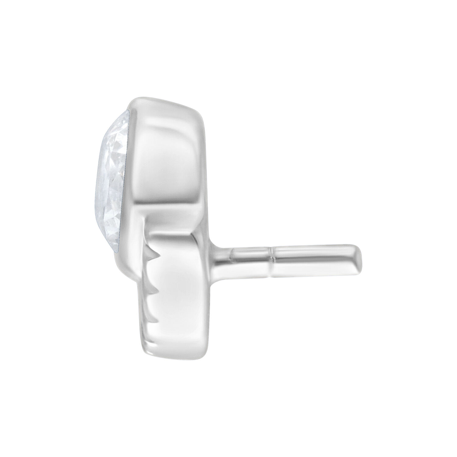 Push Fit Arinna -osa Hopea 6mm Hopeinen Push Fit Arinna -osa litteällä designilla valkoisella taustalla
