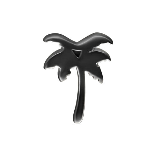 Musta Palm-lisäosa hopeasta Push Fit -lävistykseen valkoisella taustalla