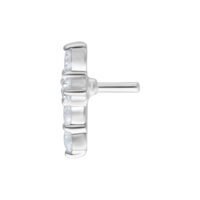 Hopeinen Crystal Cross -lisäosa Bioplastille, kirkkaat kristallit valkoisella taustalla