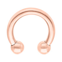 Ruusuinen kultainen Circular Barbell titaanista valkoisella taustalla