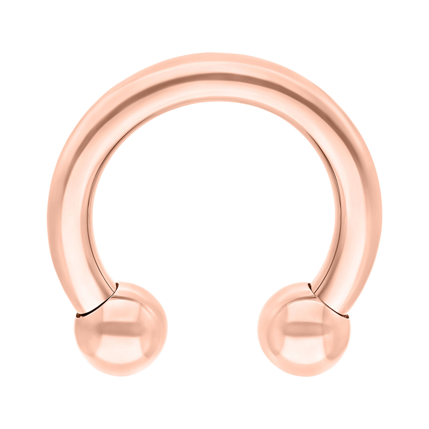 Ruusuinen kultainen Circular Barbell titaanista valkoisella taustalla