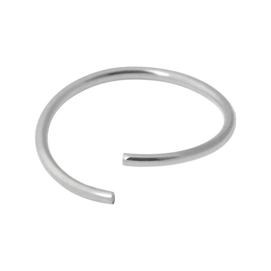 Hopeinen Continuous Ring, kirurginteräs Hopeinen Continuous Ring kirurginteräs 316L valkoisella taustalla