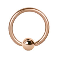 Ruusu-kultainen Ball Closure -rengas 1,0 mm Ruusu-kultainen Ball Closure -rengas, 1,0 mm paksuus ja 9,0 mm sisähalkaisija valkoisella taustalla