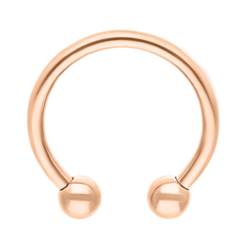 Ruusukultainen pyöreä barbell, 1,2 mm paksuus, 3,0 mm pallot