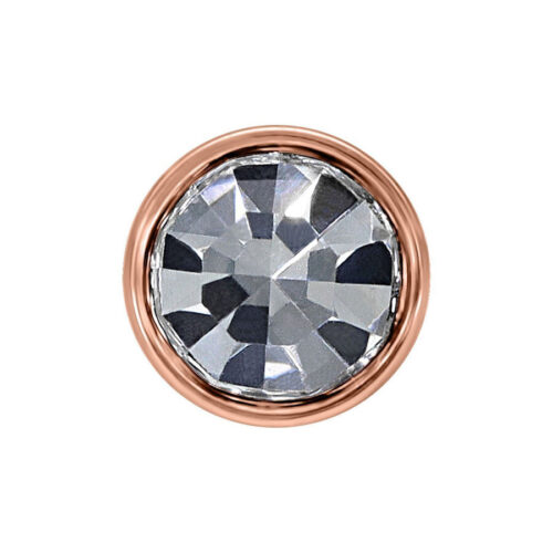 Rosékultainen lävistysosa kirkkaalla kristallilla, 3,0 mm koko