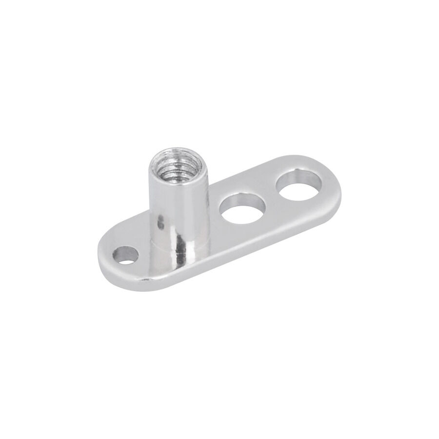 Titan Highline® Dermal Anchor 2,5 mm, 3 reikää Hopeinen titaani Dermal Anchor, jossa 3 reikää, kiiltävä pinta