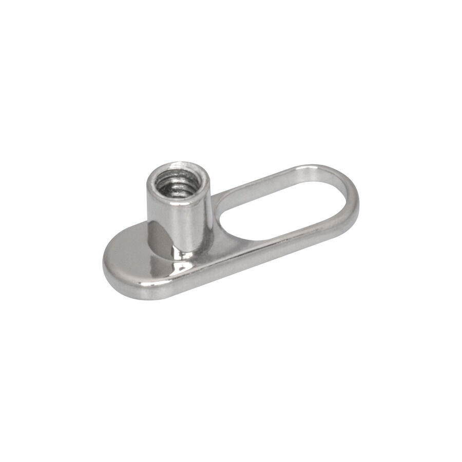 Titan Highline® Hopeinen Dermal Anchor Hopeinen Dermal Anchor titaanista, jossa on soikea aukko ja kierre