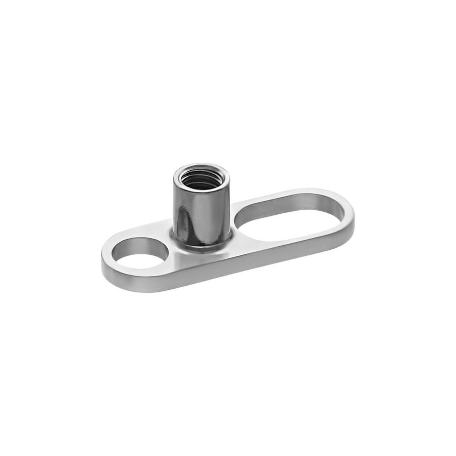 Hopeinen titaaninen dermal anchor Hopeinen titaaninen dermal anchor valkoisella taustalla