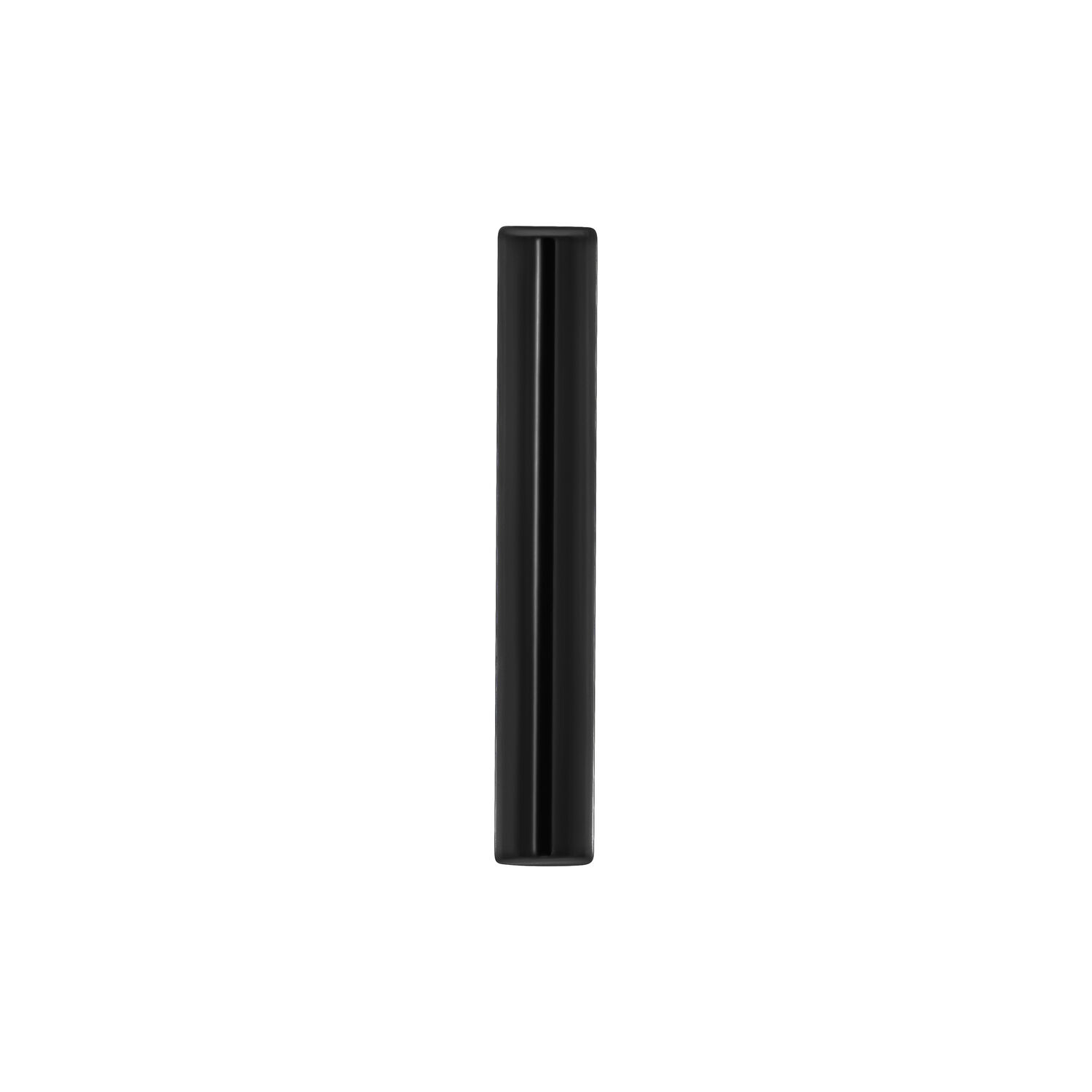 Musta titaaninen lävistystanko, 14 mm pitkä, valkoisella taustalla
