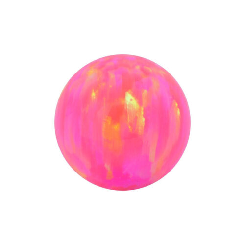 Pyöreä synteettinen opaali -lisäke Light Hot Pink, koko 3mm valkoisella taustalla