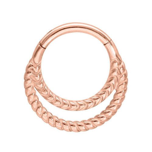 Ruusukultainen Double Twisted Clicker valkoisella taustalla