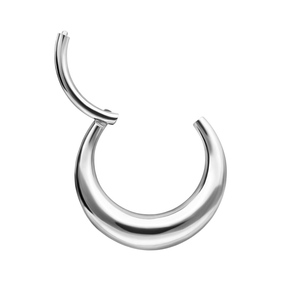 Hopeanvärinen septum clicker kirurginteräksestä, 10mm sisähalkaisija