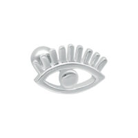 Hopeinen Inner Eye korva Barbell lävistys Hopeinen korva barbell lävistys silmän muodossa valkoisella taustalla