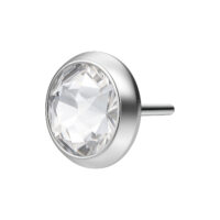 Hopeinen kiinnike Triple Piercingiin, koko 4,0 mm, valkoisella taustalla