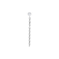 Hopeinen Push Fit Crystal Chain -lisäosa Hopeinen ketjulisaosa kirkkaalla kristallilla valkoisella taustalla