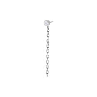 Hopeinen Push Fit Crystal Chain -lisäosa Hopeinen ketjulisaosa kirkkaalla kristallilla valkoisella taustalla