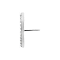 Hopeinen Push Fit Crystal Arch -lisäosa Sivukuva hopeisesta Push Fit -lisäosasta kristalleilla valkoisella taustalla