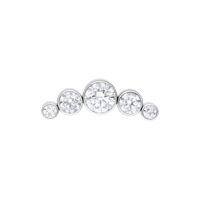 Hopeinen Push Fit 3 Crystal Bow -lisäosa Hopeinen kristallilisäosa, jossa viisi kirkasta kristallia valkoisella taustalla