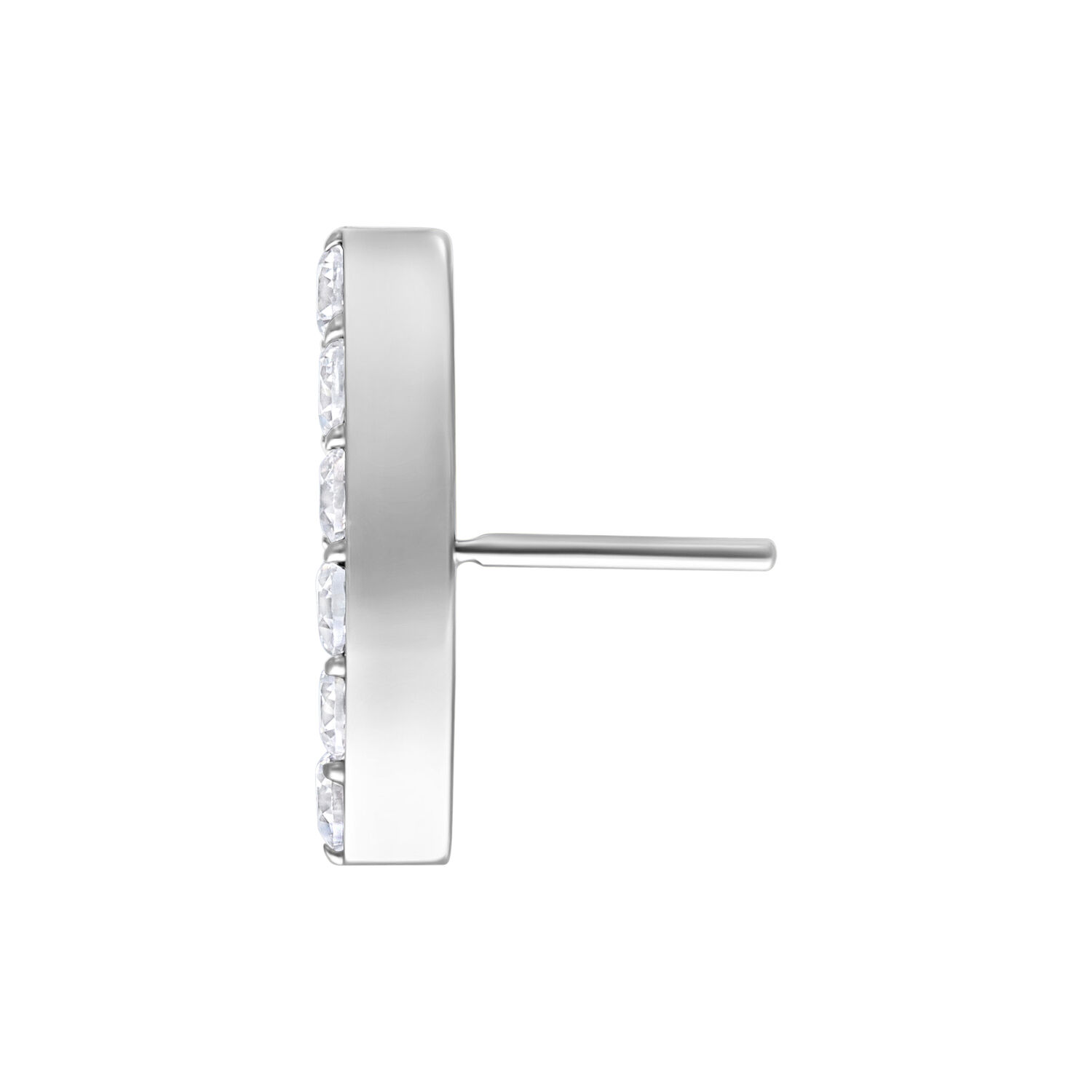Hopeinen Push Fit -lisäosa kristalleilla Hopeinen Push Fit 6 Crystal Bow -lisäosa kirkkailla kristalleilla, sivukuva