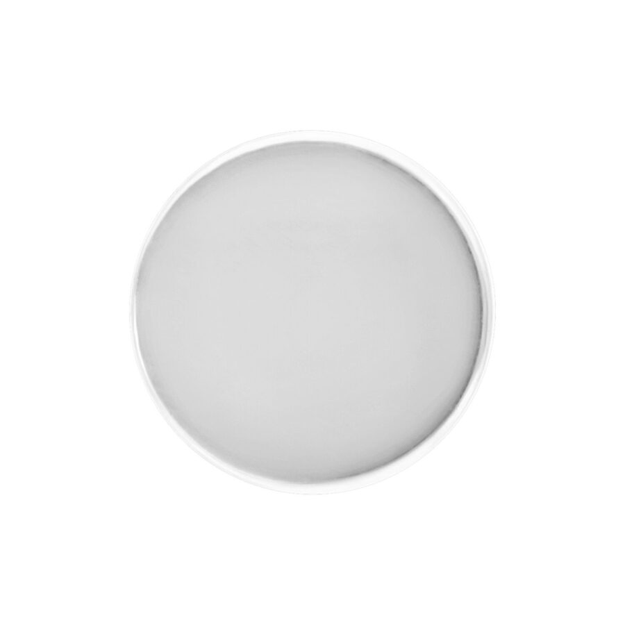 Pyöreä hopeinen Push Fit Disc -lisäosa titaanista valkoisella taustalla