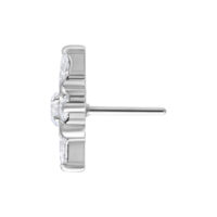 Hopeanvärinen Push Fit Tiara -lisäosa Hopeinen tiara-lisäosa kristallilla valkoisella taustalla