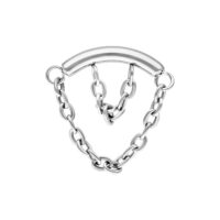 Hopeinen Double Chain Helix -lisäosa Hopeinen Double Chain Helix -lisäosa ketjuilla valkoisella taustalla
