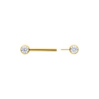 Muse Barbell Valkoinen Kulta 12mm Kristallinkirkas Kultainen Muse Barbell kristallinkirkkaalla kristallilla, 12mm pituus valkoisella taustalla