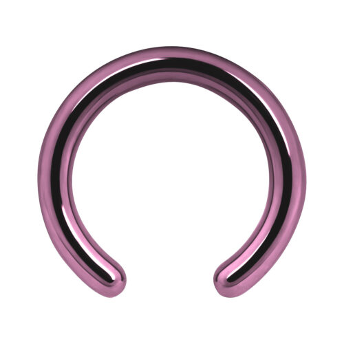 Violetti titaani Clip in -rengas ilman palloa, 1.2 mm paksuus, 8.0 mm sisähalkaisija, valkoisella taustalla