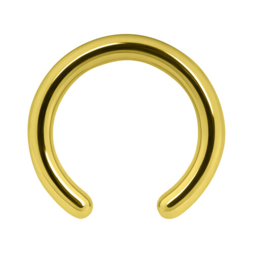 Keltainen Clip in -rengas titaanista, 1,2 mm paksuus, 8,0 mm sisähalkaisija, valkoisella taustalla
