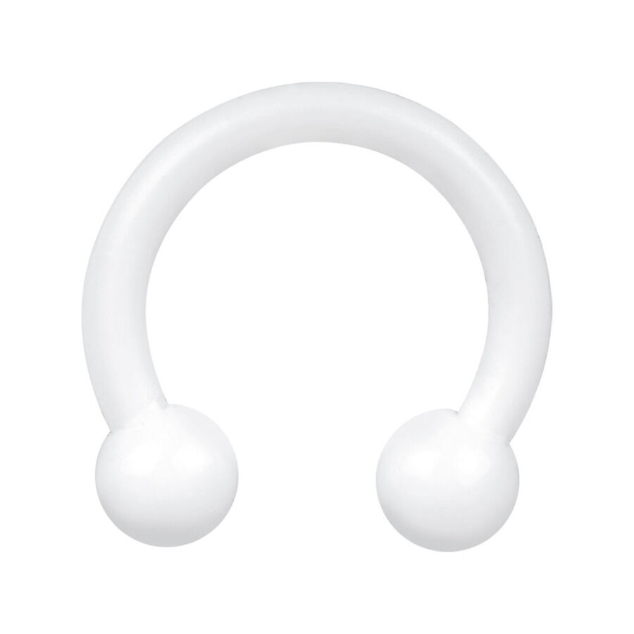 Valkoinen Circular Barbell Bioplastista valkoisella taustalla