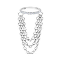 Valkokultainen Triple Chain Clicker kristalleilla valkoisella taustalla