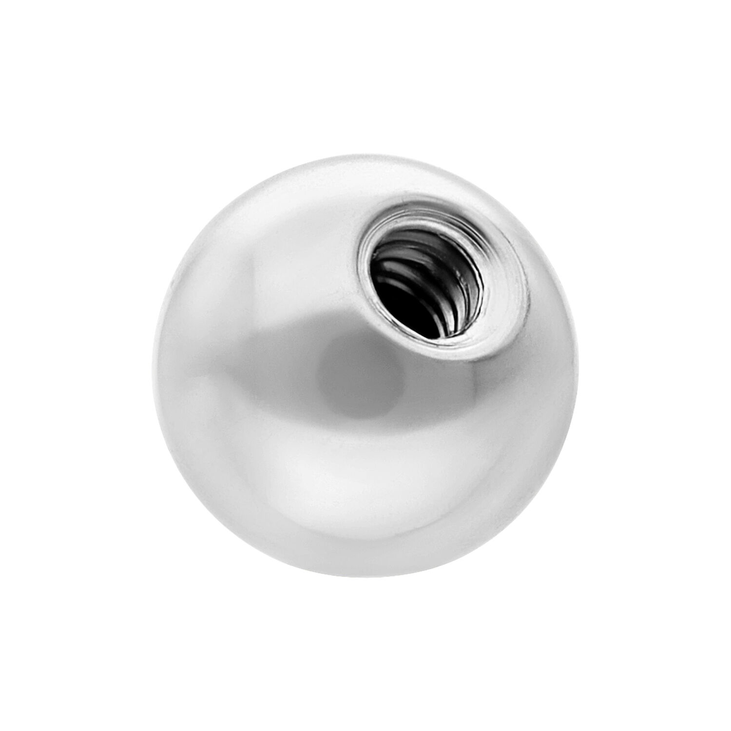 Korupallo Titaani 1,2 mm 3,0 mm Kristalli Metallinen korupallo titaanista valkokultaisena, 1,2 mm paksuus, 3,0 mm halkaisija, valkoisella taustalla