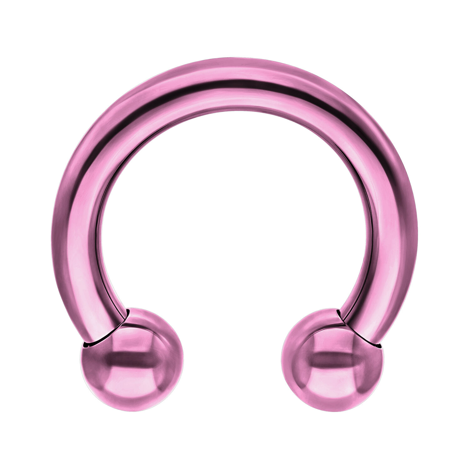 Pyöreä anodisoitu violetti barbell Pyöreä violetti titaanibarbell kahdella pallolla valkoisella taustalla