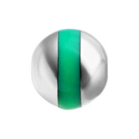 ART-Tech® Stripe lävistyskuula vihreä 5mm Hopeinen titaanikuula vihreällä raidalla valkoisella taustalla