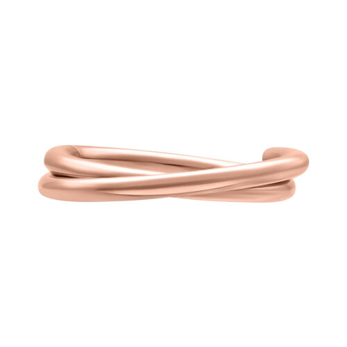Rosékultainen Crossed Clicker, 1,2 mm paksuus ja 8,0 mm halkaisija valkoisella taustalla