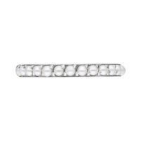 Hopeinen Pearl Clicker -lävistys 6,0 mm sisähalkaisijalla valkoisella taustalla