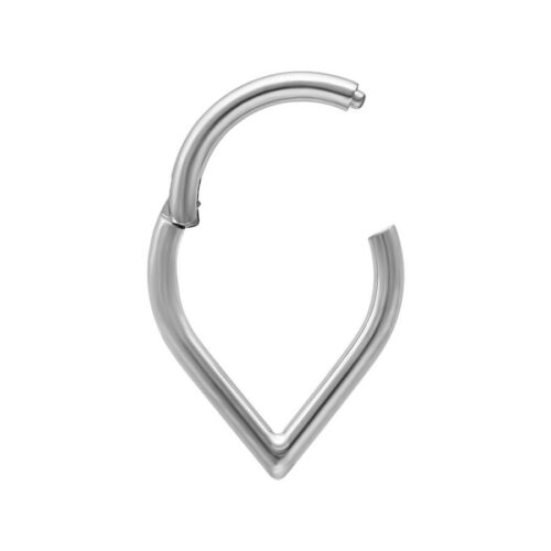Hopeanvärinen Teardrop Clicker titaanista valkoisella taustalla