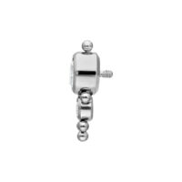 Titaaniosa kristallilla sisäkierteeseen Hopeinen titaaniosa kirkkaalla kristallilla ja ulkokierteellä