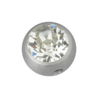 Kristallinkirkas lävistyskoru, 8 mm Hopeinen lävistyskoru kirkkaalla kristallilla, 8 mm pallo