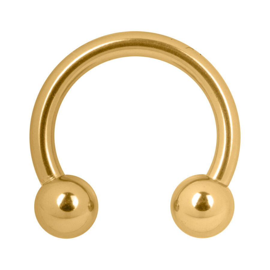 Kultainen Circular Barbell ulkokierteellä, 1,2 mm paksu, 7,0 mm sisähalkaisija
