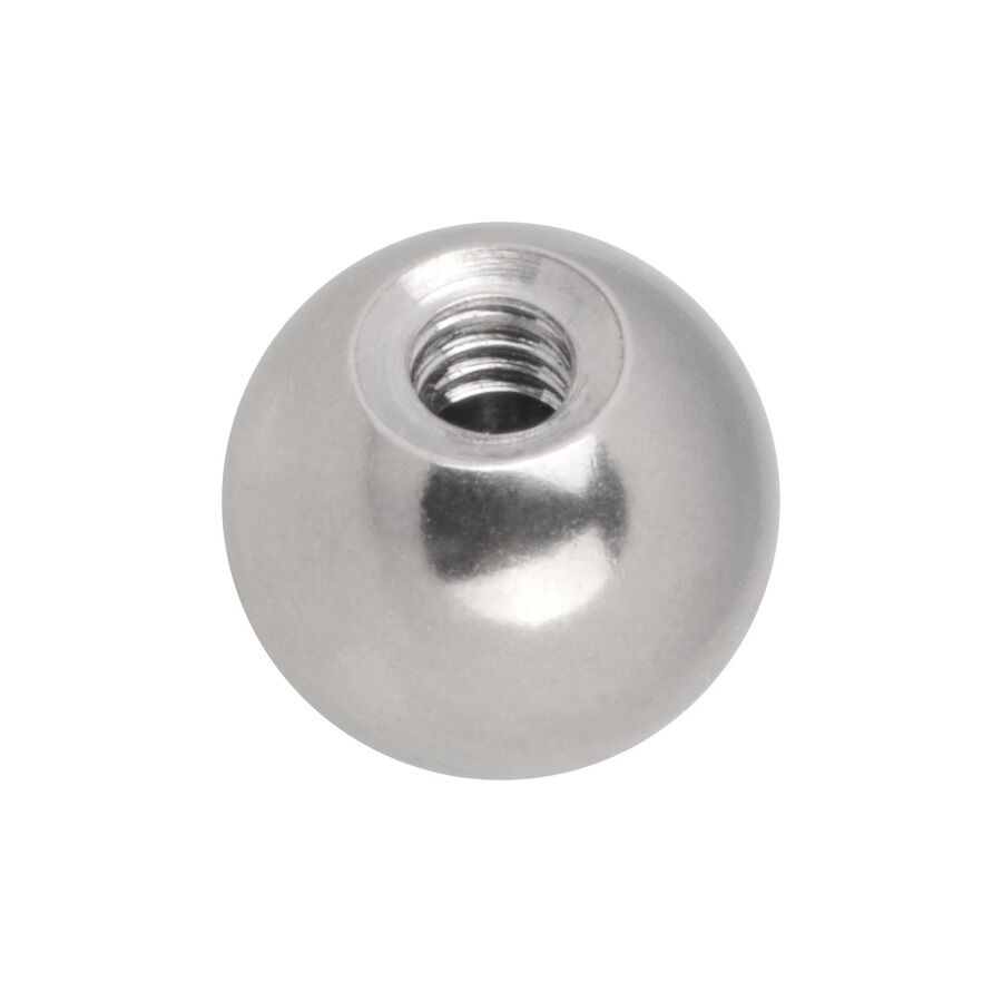 Hopeinen titaaninen kierrepallo 4mm Hopeinen titaaninen kierrepallo sisäkierteellä valkoisella taustalla