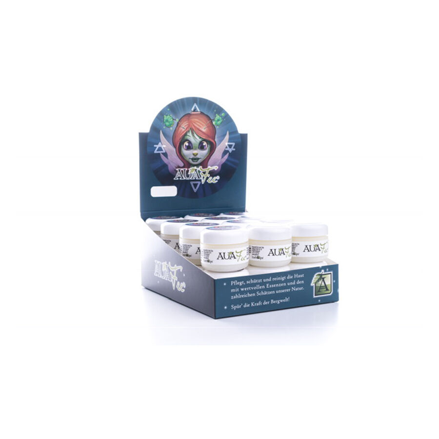 Auafee Skincare Box 30 ml purkeilla Avoin Auafee Skincare Box useilla valkoisilla voidepurkeilla valkoisella taustalla