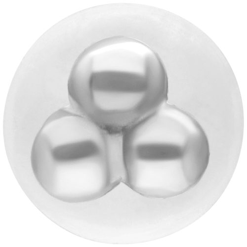 Hopeinen Trinity Balls Push Fit Labret valkoisella taustalla