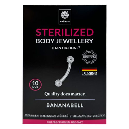 Hopeinen titaani Bananabell mustalla taustalla